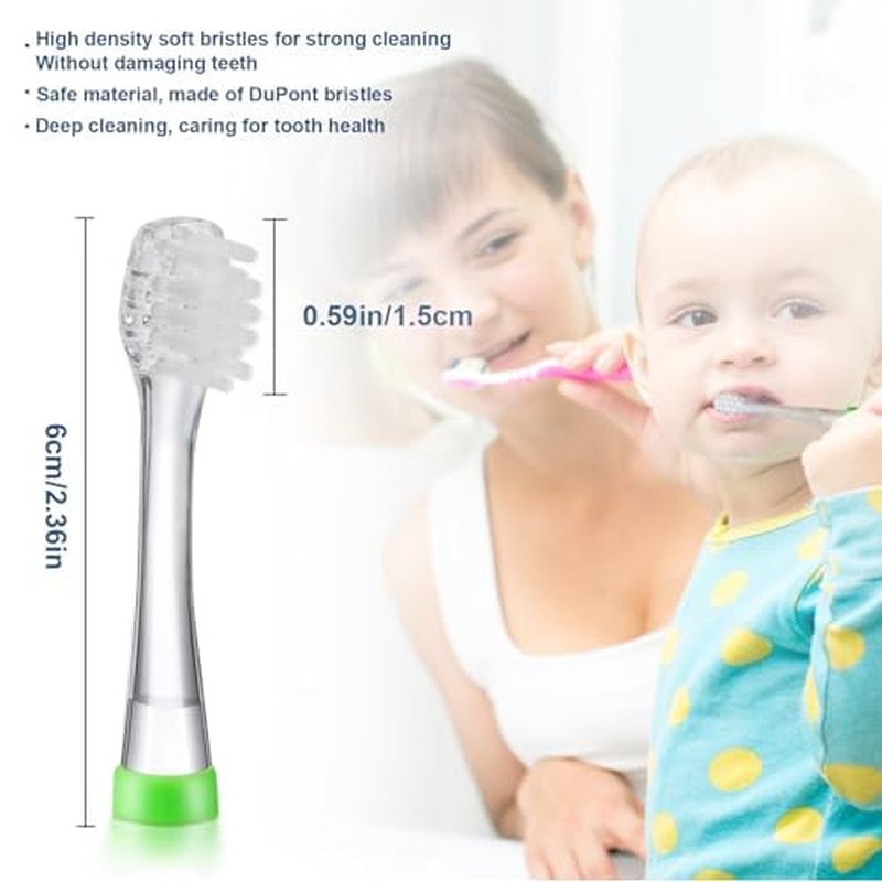 Baby Toothbrush Heads Compatible with Papablic BabyHandy/Toddler Sonic Electric Toothbrushes, Compatible with Brush-Baby BabySonic/Seago SG902/SG602, 5 Pack (18-36 Month)