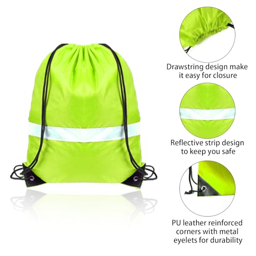 GoodtoU 28 Pcs Drawstring Backpack Bulk String Backpack Drawstring Bags Nylon Draw String Sport String Bag for Men Women, (Green,28 Pcs)