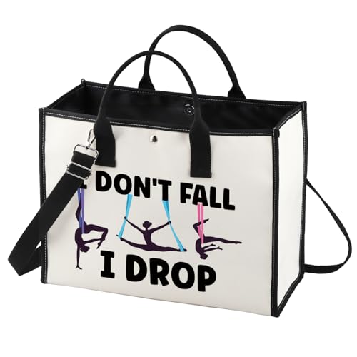 BWWKTOP Aerialist Cosmetic Makeup Bag Aerial Yoga Gifts I Don't Fall I Drop Aerial Dancer Makeup Zipper Pouch Bag Aerial Silk Gifts (I Don't Fall BG)