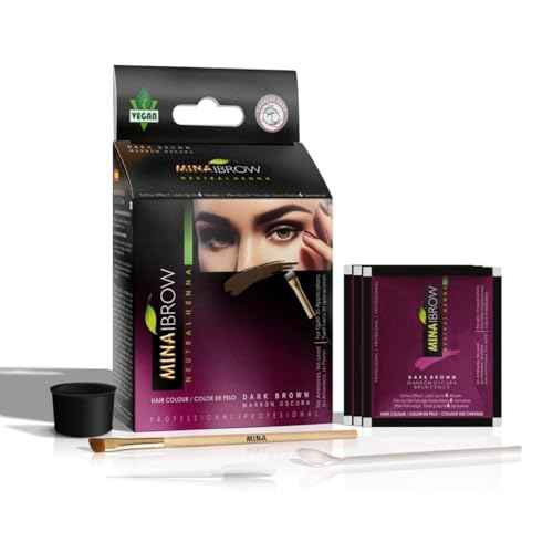 MinaiBrow Dark Brown Tint Kit | Natural Spot Coloring Brow Powder, Water & Smudge Proof Instant Brow Dye, 100% Gray Coverage, 30 Applications, Ammonia &, Vegan, Cruelty Free, Plant-Based