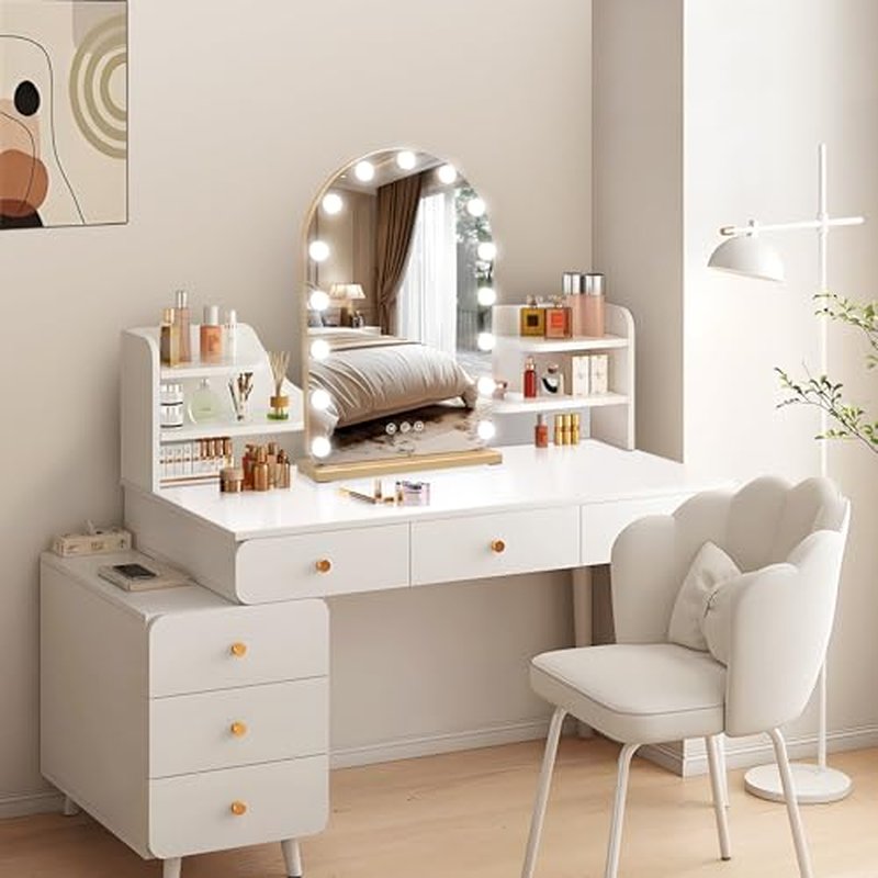 Vanity Mirror with Lights, 15.7" x 23.6" Hollywood Lighted Makeup Mirror with 15 Dimmable LED Bulbs for Dressing Room Bedroom Gold