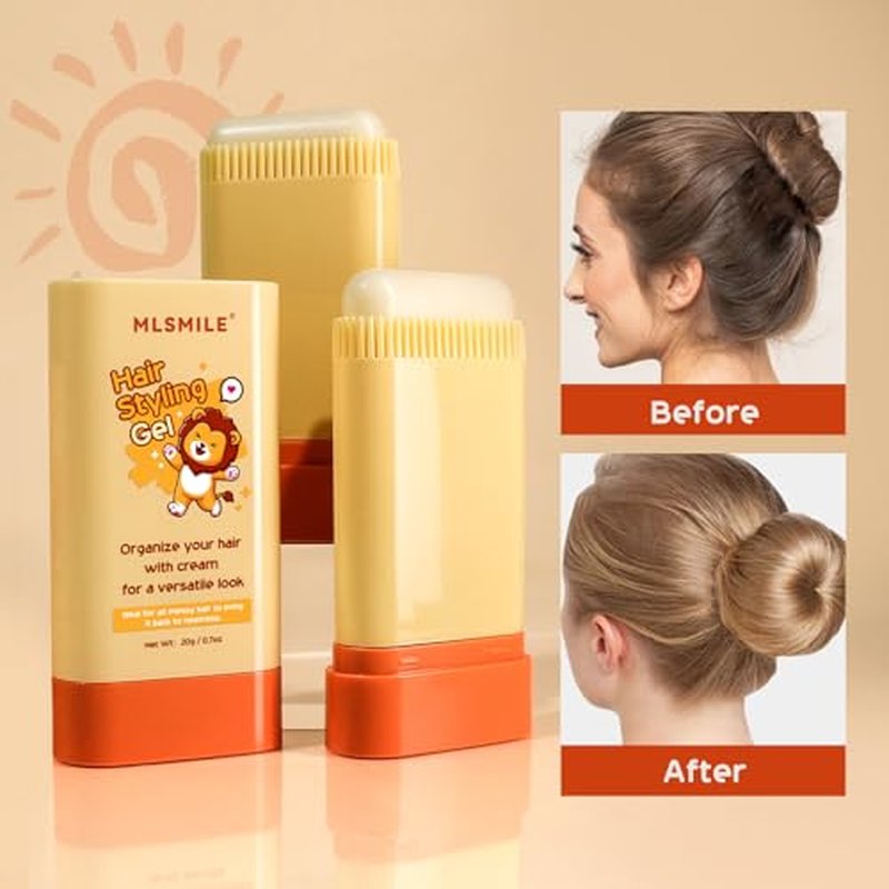 Hair Wax Stick for Baby Styling, 2-in-1 Design with Built-in Comb, Slick,for Kids Waxes, Moisturizing, Non-Greasy, Easy to Use, Compact and Portable