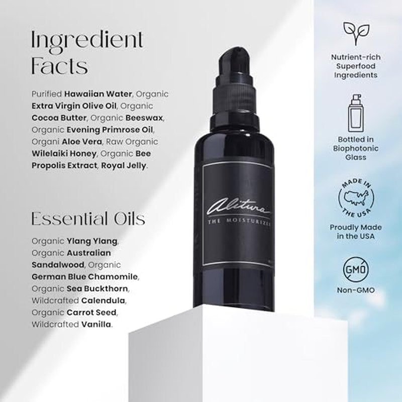 Alitura Naturals Face Moisturizer for Men & Women ? 100ml Daily Hydrating Cream with Aloe Vera, Bee Propolis, Sea Buckthorn, & Honey ? Anti-Aging, Soothing, Non-GMO, USA Made