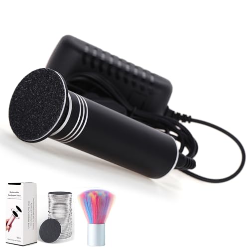 Upgraded Electric Callus Remover for Feet 1200RPM, Adjustable Speed Professional Electric Foot Sander Foot Grinder Heel File Pedicure Tool for Women Men Cracked Dead Skin, 60 Sandpaper Discs, Black