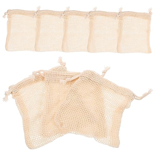 8pcs Cotton Soap Storage Bags Drawstring Foaming Pouches for Bathing Exfoliating Mesh Soap Holders Convenient Shower Accessory for and Easy Drying