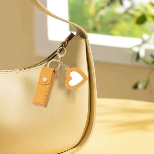 7 Pack Lipstick Organizer, PU Leather Potable Chapstick Holder with Mirror, Girls Travel Lipgloss Makeup Storage Holder for Chapstick Perfume Fingernail Polish