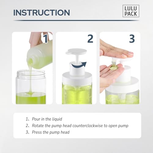 Pump Bottle Dispenser for Soap : Shampoo Container for Travel Conditioner - Refillable Jar for Hand Lotion and Dish - Empty Plastic 250ml Clear