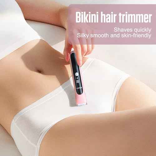 2 in 1 Bikini Trimmer for Women Dual Head Electric Shaver,IPX7 Waterproof Wet & Dry, Painless Shaver for Body Face Private Area Pink