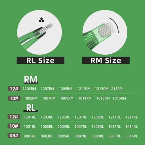 U-REX Tattoo Cartridges Needles-20Pcs #08 (7RL) Round Liner Disposable Needles for Rotary Tattoo Machine Pen Gun(0807RL)