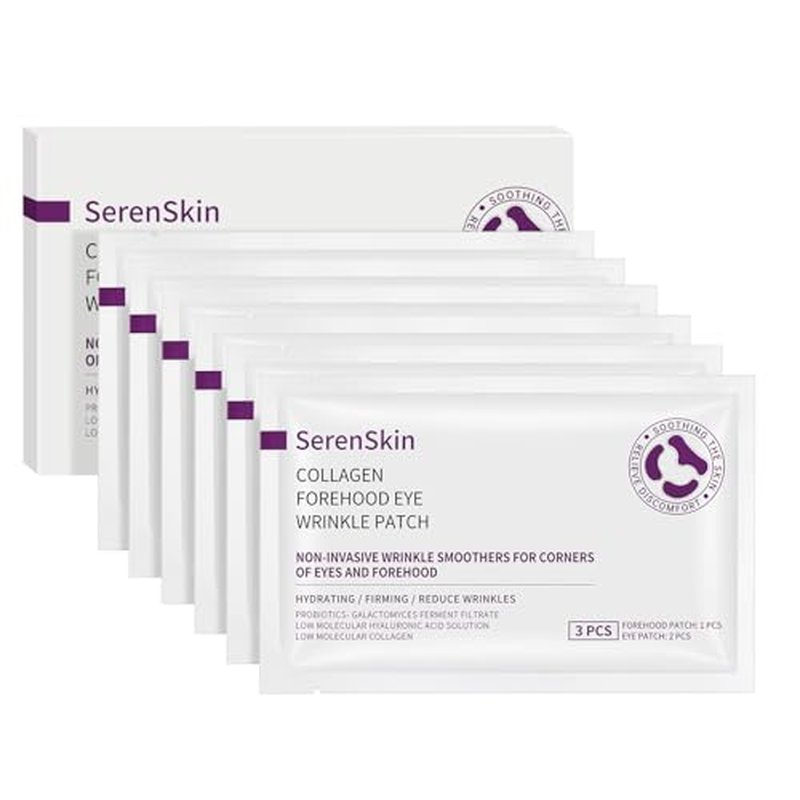 Forehead Wrinkle Patches & Under Eye Pads with Collagen & Hyaluronic Acid, Anti-Wrinkle Care for Forehead Lines, Puffy Eyes, Dark Circles & Eye Bags, 18 Pcs