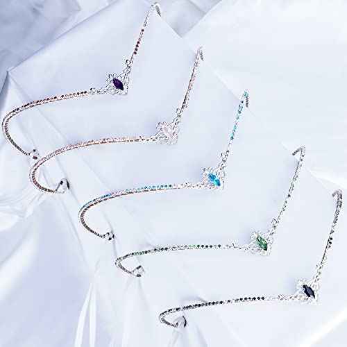 MOSTORY Handmade Green Crystal Tiara for Princess Wedding Rhinestone Fairy Crown Headband for Bridal Shower V-shape Woodland Elf Headpiece for Women Queen Bachelorette Party Medieval Fair Proms