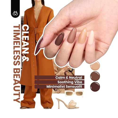 beetles Gel Polish Urban Rhythm - Fall Winter Gel Nail Polish Set Burgundy Red Nude Brown Purple 25 Colors with 3Pcs Base Top Coat Nail Art DIY Salon Manicure UV LED Soak Of Gifts for Women Girls