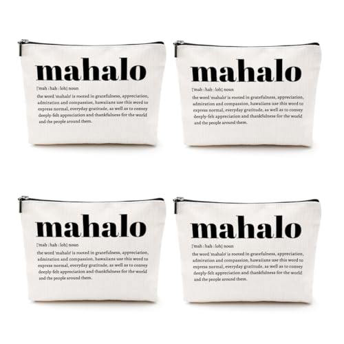 4pcs Makeup Bags Hawaii Cosmetic Bag Hawaiian Gifts Hawaiian Souvenirs Thank You Gifts for Women Female Grandma Mom Sister Friend Wife Travel Toiletry Bag Thanksgiving Christmas Birthday gift