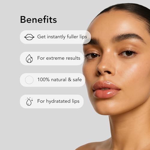 Lip Plumper, Nelux Hyaluronic Acid Lip Plumper, Instant Hydration While Visibly Boosting Fullness and Smoothness, Natural Lip Plumpers Without Sticky Glosses and Painful Tingles (1PCS)