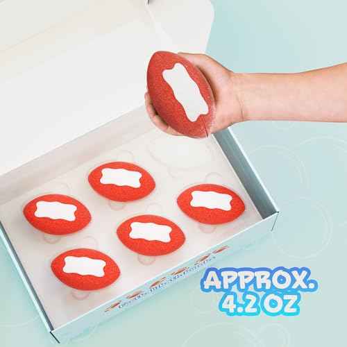 6pc Sporty Kids Bath Bombs with Surprise Inside - Perfect for Birthdays, Holidays (Football)