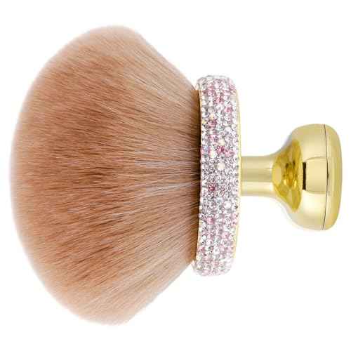 UNIMEIX Extra Large Body Makup Brush for Self Tanner with Drawstring Bag, 3.2 Inch Blend and Blur Body Sunscreen Applicator for Face, Legs, Body, Cream and Foundation (Gold)