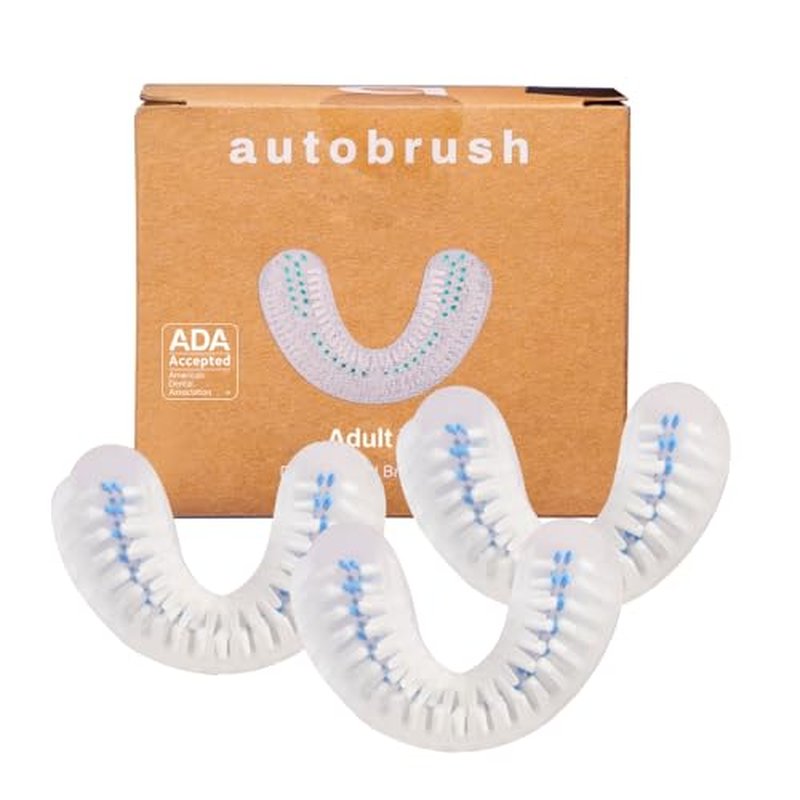 autobrush Double Sided Brush Head Replacement with Nylon bristles, Adults (Regular, Pack of 3)