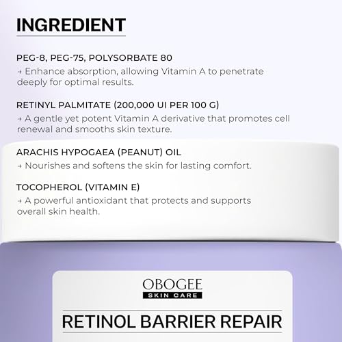 Vitamin A (Retinoids) Lightweight Face Cream for Anti-Aging, Reduce Wrinkles, Prevents Acne Breakouts, and Hyperpigmentation 1.8 OZ