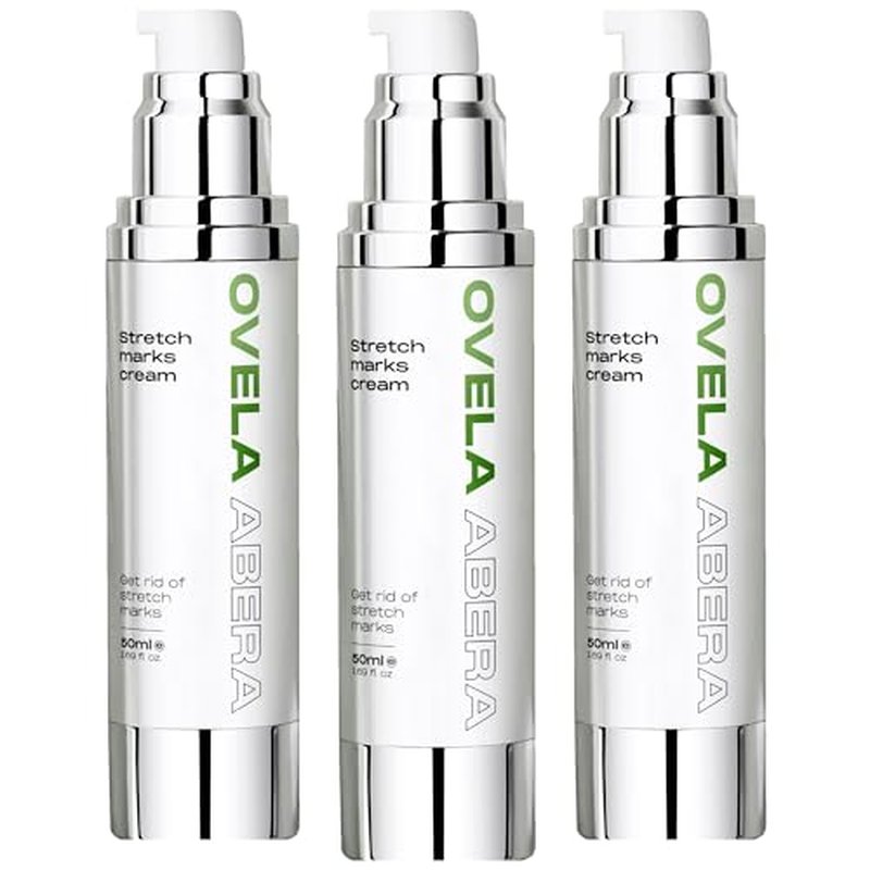 Abera Ovela Maternity Stretch Mark Cream for Pregnancy and Weight Fluctuations, Stretch Mark Treatment Pregnancy Must Haves, Deep Stretch Mark Removal, All Skin Types, 1.69 fl oz, Set of 3