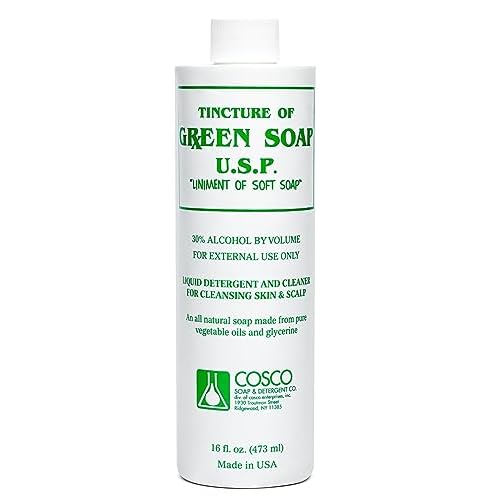Cosco Tattoo Green Soap 16oz with Squeeze Bottle - Professional Tattoo & Piercing Cleaning Soap, Skin Prep Solution