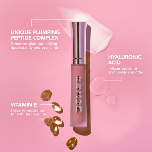 BUXOM Full-On Plumping Lip Cream, Hydrating Lip Plumper Gloss with Peptides & Hyaluronic Acid, High-Shine Tinted Formula for Fuller, Softer Lips, Cruelty-Free