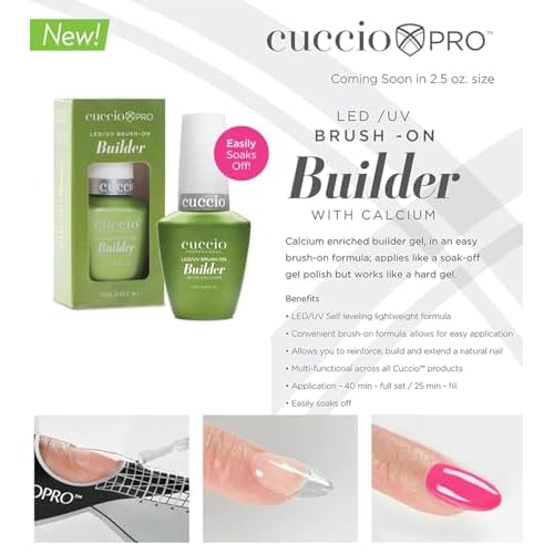 Cuccio LED/UV Universal Base Soak-Off & Brush-On Builder 0.43oz Duo Set