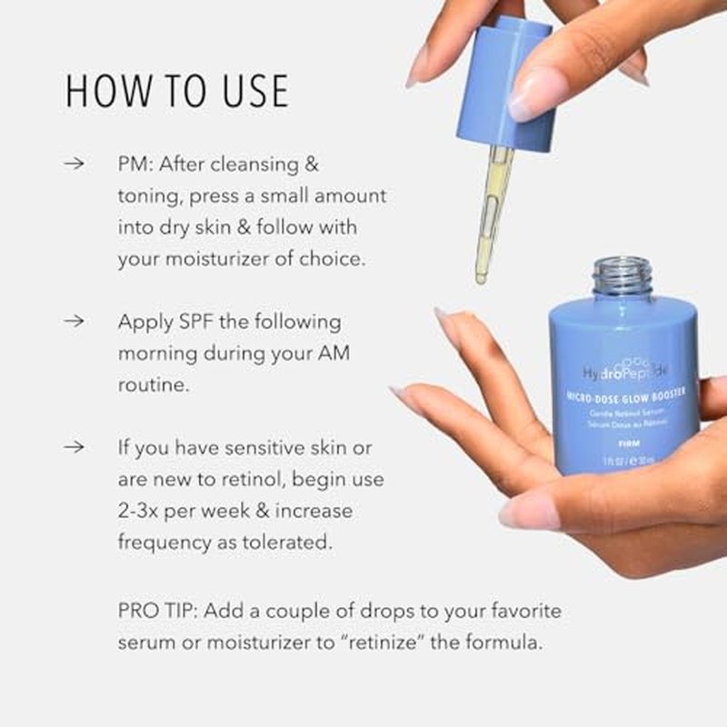 HydroPeptide Micro-Dose Glow Booster, Gentle Retinol Oil-Based Serum, 1 Ounce