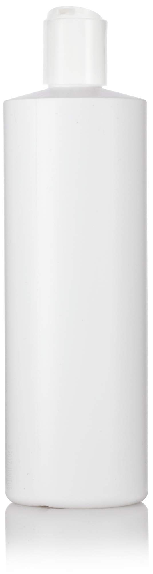 JUVITUS (12 Pack) 16 oz White Plastic Squeeze Bottles with White Disc Caps