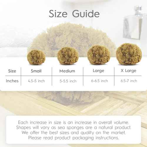 Naroa Exfoliating Natural Sponge for Shower X Large | Bath Sea Loofah for Healthy Skin | Unbleached Bathing Body Scrubber Puff | Plastic Free