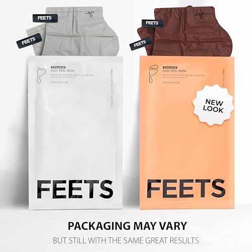 FEETS Foot Peel Mask with Eucalyptus and Lavender (2-Pack) | Remove and Exfoliate Dead Skin | Perfect for Men and Women | Removes and Repairs for Dry, Rough, Cracked Heels and Calluses