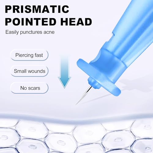 Sterile Pimple Needles, 50 Pcs Disposable Acne Needles and 72 Dots Acne Pimple Stickers - Effective Blemish & Blackhead Removal Tools for Clear Skin