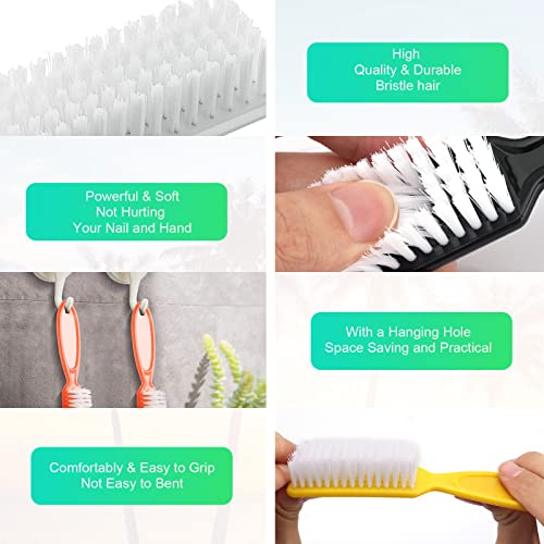 24 Pcs Handle Grip Nail Brush, NICEMOVIC Hand Fingernail Cleaner Brush Manicure Tools Scrub Cleaning Brushes Kit, Use for Toe and Nail Cleaning (Bright Colors) Cleaning(Bright Colors)