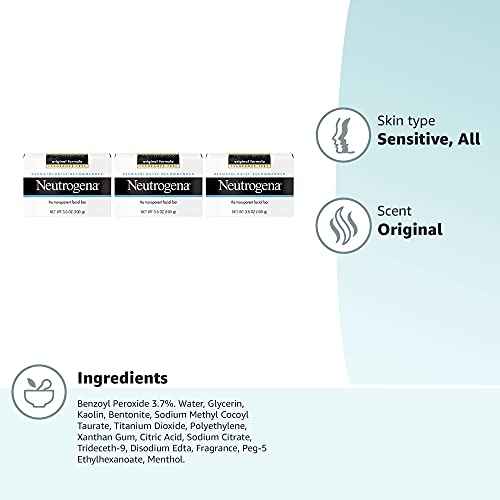 Neutrogena Original Amber Bar Fragrance-Free Facial Cleansing Bar with Glycerin, Pure & Transparent Gentle Face Wash Bar Soap, Free of Harsh Detergents, & Dyes, Hypoallergenic, 3.5 Oz (Pack of 3)