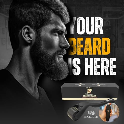 Beard Derma Roller Scalp Hair Care ? Microneedle dermaroller for Beard & Facial Hair, Rodillo para Minoxidil, Supports Thicker-Looking Beard, Patchy Beard Filler for Men