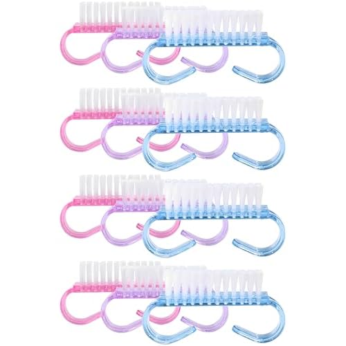 12-Pack Handle Grip Nail Brush(assorted color), Fingernail Scrub Cleaning Brushes for Toes and Nails Cleaner, Pedicure Brushes for Men and Women