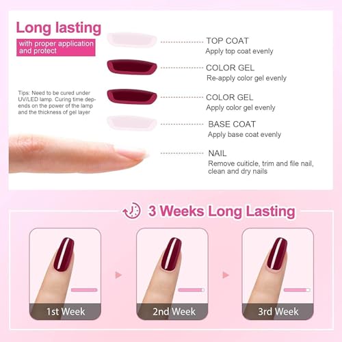 Vishine 15ml No Wipe Top Coat Base Coat Soak off UV LED Drying Long Lasting Shiny Nail Varnish Set