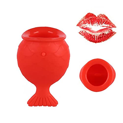 cdzhouji Lip Labler 1pc Silicone Lip Plumper Device Lip Plump Enhancement Sexy Lip Enhancer Quick Lip Plumper Treatment Bigger Mouth Lip Plumping Device Painless and Simple Beauty Tool, Red