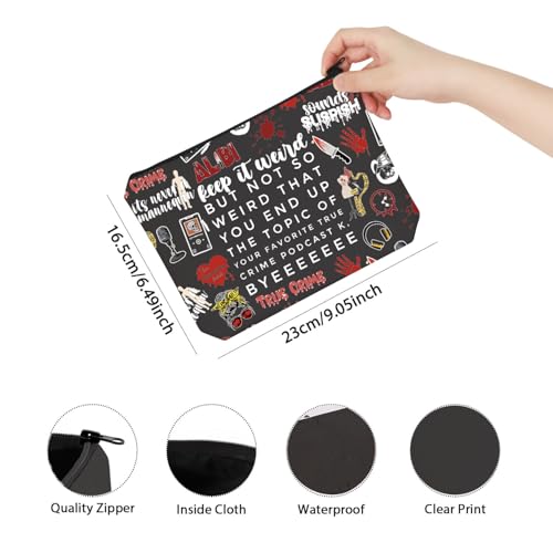 TSOTMO Morbid Crime Inspired Gift True Crime Club Makeup Bag True Crime Fan Zipper bag