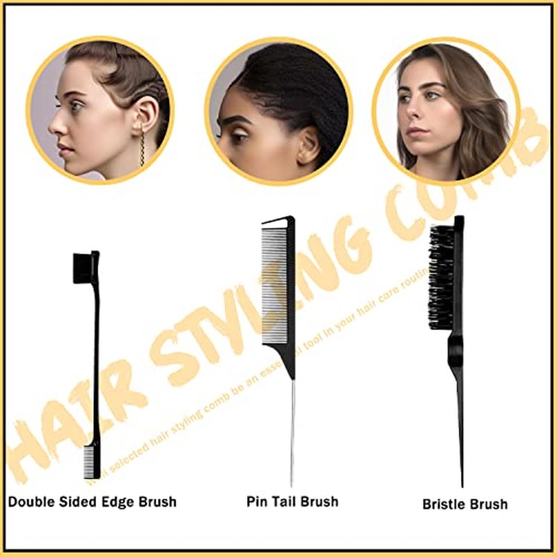 5 Pcs Hair Wax Stick for Flyaways Edge Control Slick - Styling Tools Includes , Finishing , Comb, Gel for Fly Away for Women