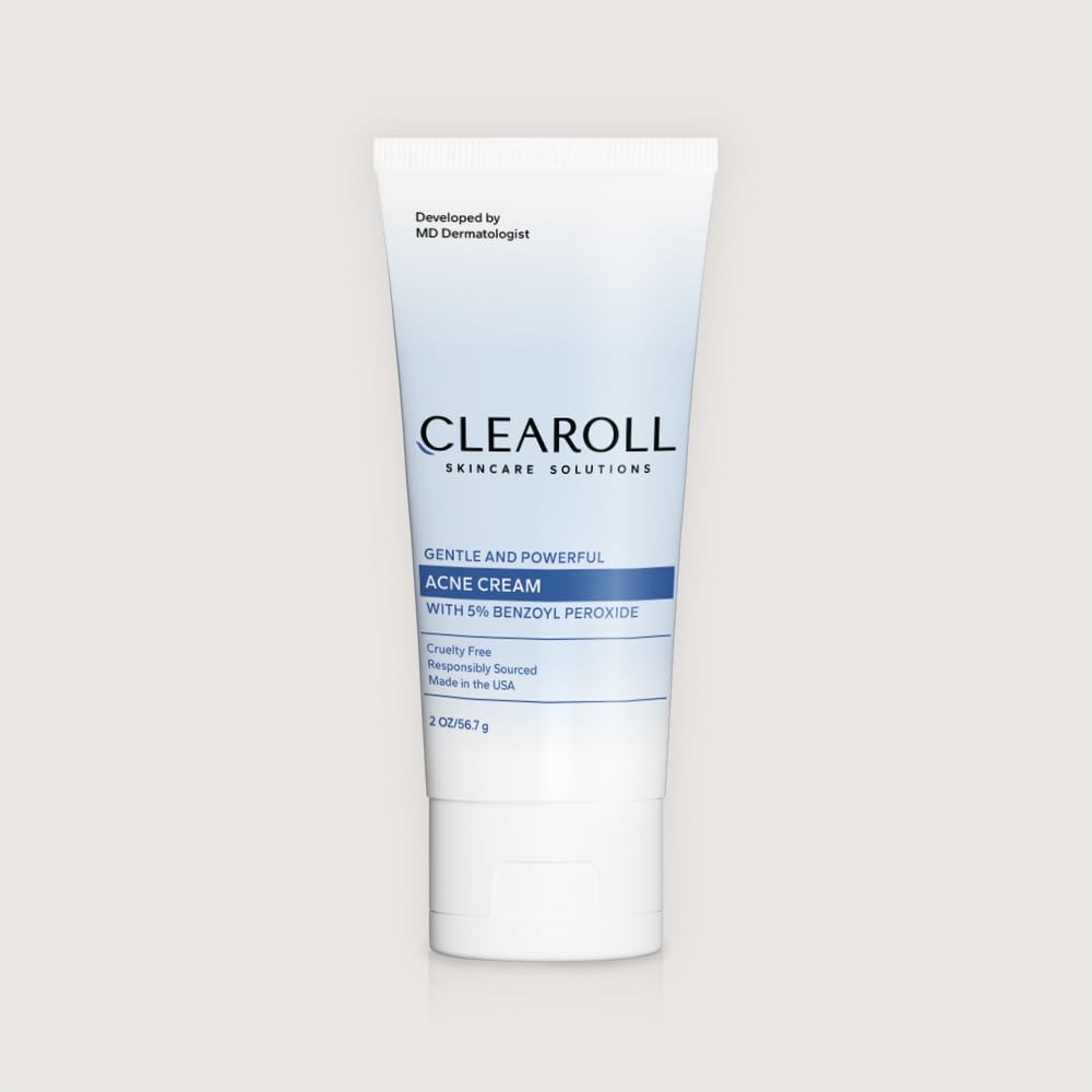 CLEAROLL Gentle and Powerful Acne Cream with 5% Benzyol Peroxide