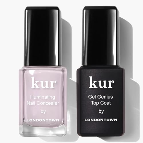 LONDONTOWN kur Nail Conceal & Go Duo Set, Includes Nail Illuminating Concealer & Gel Genius Top Coat, 2 Piece Set, 0.4 Fl Oz