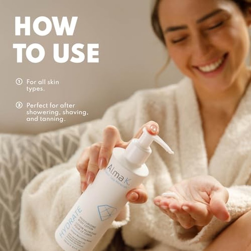 Alma K Moisturizing Body Lotion - Infused with Dead Sea Minerals - Vitamin E - Hydrating Body Lotion for Women - Body Lotion for Dry Skin - 8.4 oz