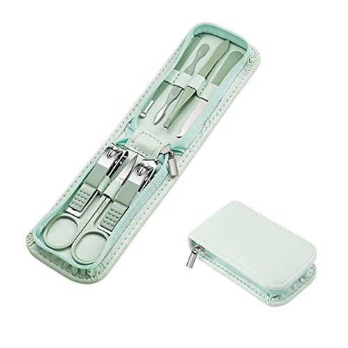 Manicure Set Nail Clippers Pedicure Kit -7 Pieces Stainless Steel Travel Nail Kit, Travel Essentials Purse Essentials Professional Grooming Kits, Manicure Kit with Zipper Portable Pack