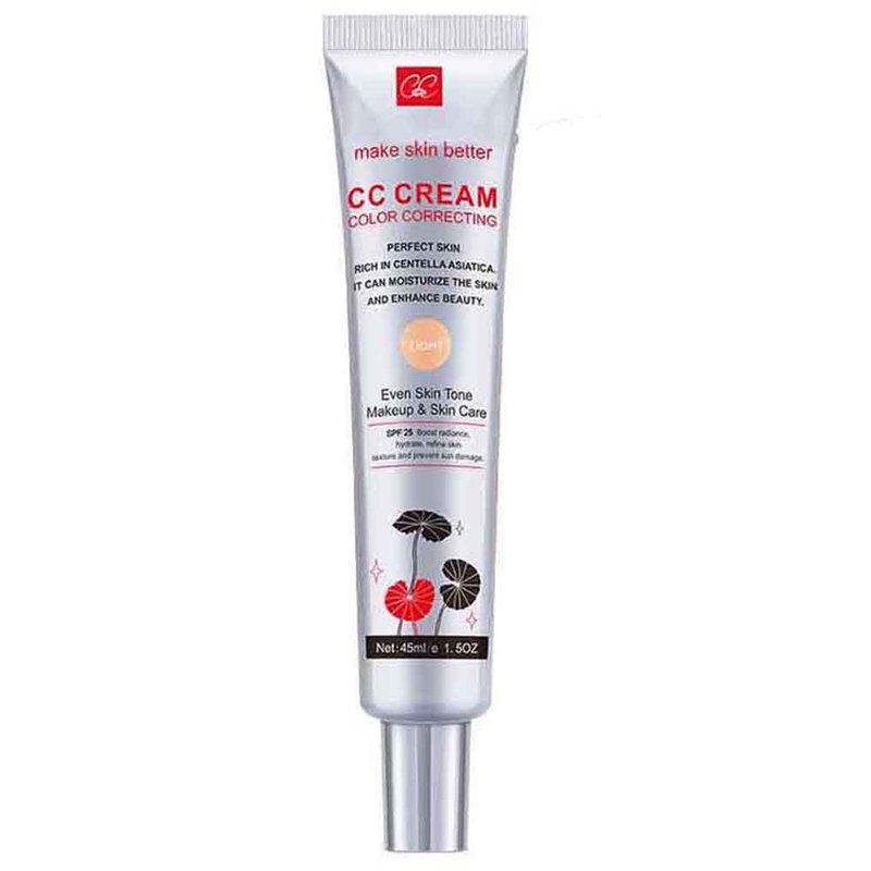Color Correcting CC Cream with SPF 25, Coverage Lightweight Foundation, Hydrating Serum, Even Skin Tone Makeup and Skin Care, Boost Radiance, Refine Skin Texture, Avoid Sun Damage (LightLight, 1PCS)