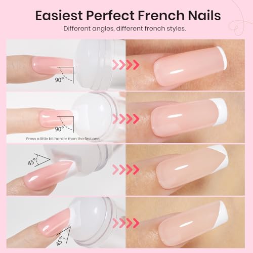 Beetles Nail Stamp 3Pcs Silicone French Tip Nail Stamp Kit with Replacement Nail Stamper Heads and Scrapers Soft Silicone Nail Printing Tool for Home Manicure Diy Nail Art Salon Gifts for Girls