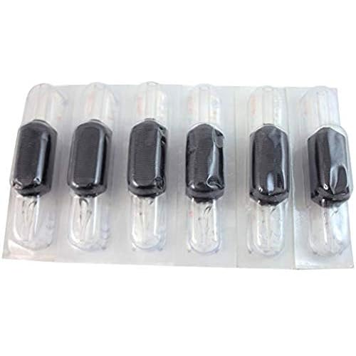 Tatmax 20PCS 1 Inch 25MM Tattoo Disposable Tubes Tips Black Silicone Clear Tips Round, Diamond, Flat Tubes (3 Round Tubes)