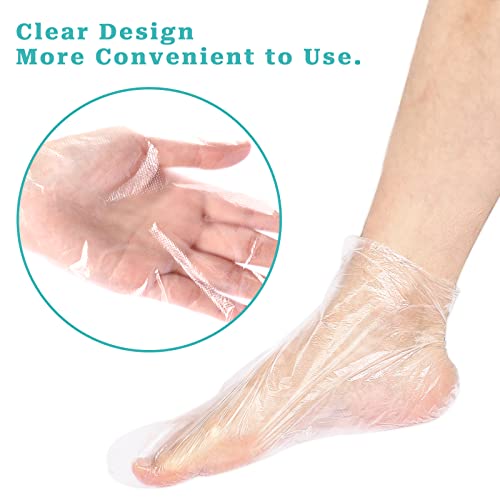 Paraffin Bath Liners for Foot, 100PCS Plastic Foot Covers Paraffin Bath Socks Liners Hot Wax Therapy Booties Covers for Feet Thermal Foot Liners Foot Protectors Wax Therapy Foot Bags