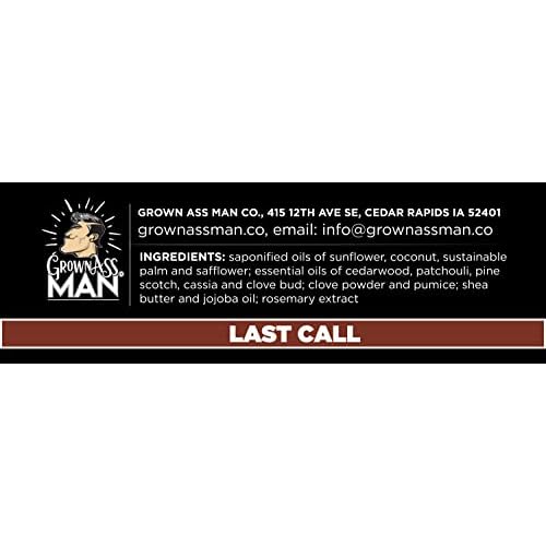 Grown Ass Man Co. Exfoliating Body Bars - Solid Soap with Natural Oils & Gentle Scrub - Plastic Free & Eco-Friendly, Natural & Organic for All Skin Types, 4oz Bar - Last Call - Mild Exfoliant, 6-Pack