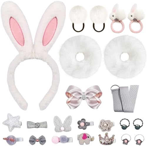 Bunny Ears headband with hair accessory set£¬Plush Halloween Headwear Xmas Themed Party Various styles of hair clips and hairbands