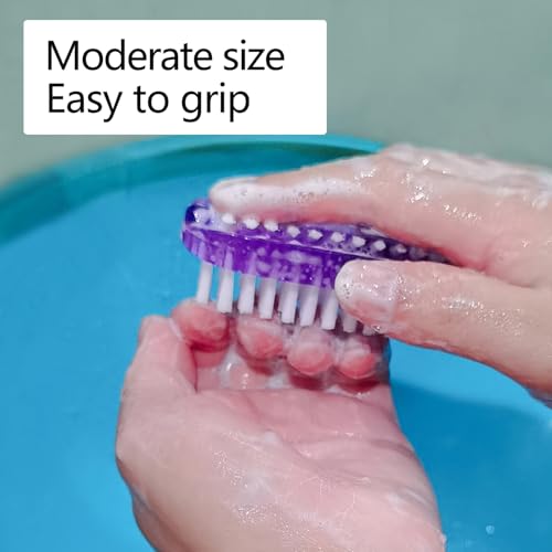 Nail Brush for Cleaning Fingernails Two Sided Hand Fingernail Scrub Brush Soft Stiff Bristles Nails Toes Scrubber for Men Women Kids,4 PCS